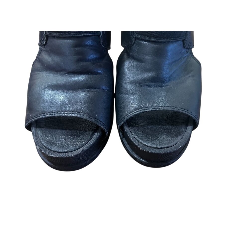 Sorel Joanie II Bootie Platform Sandals Womens 9 Black Cut Out Comfort Zipper - Picture 7 of 14